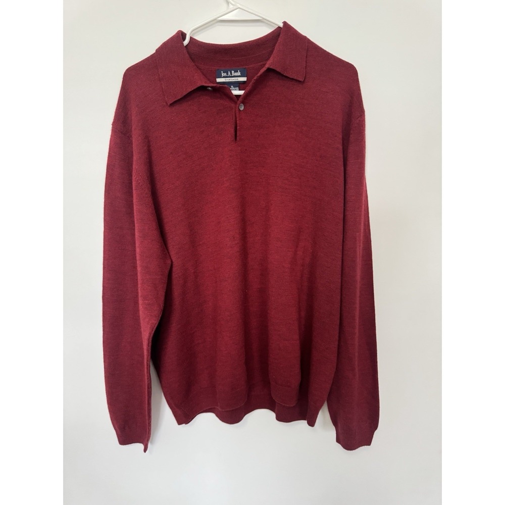 Vintage Jos. A. Bank Sportswear 100% Wool Sweater Men's Size XL Red